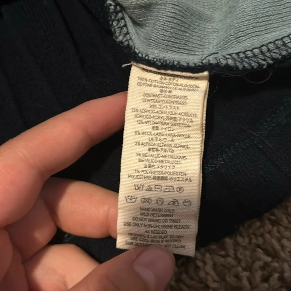 Free people cotton turtleneck sweater ribbed multicolored wool alpaca blend - Picture 6 of 7